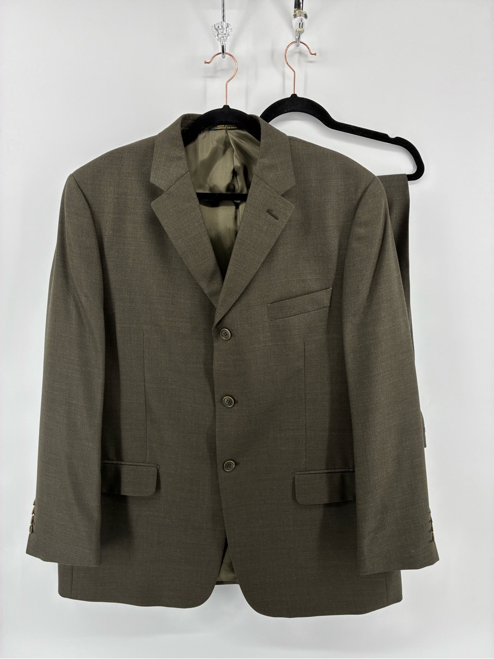 Principe Guabello Made in Italy 100% Wool Men's Green Three-Button Suit Set